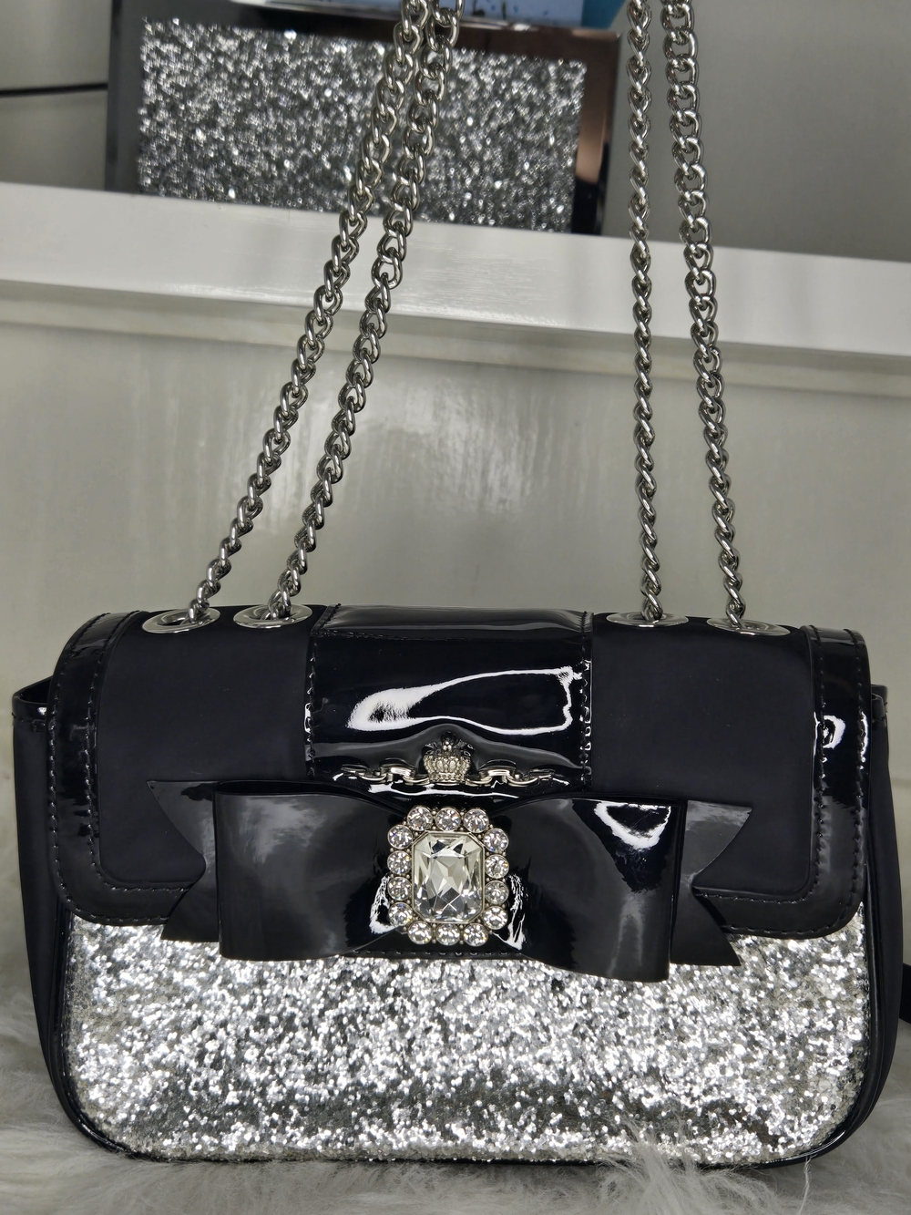 My Flat In London Black Greenwich Flap Shoulder Bag $